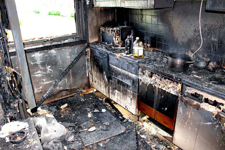 Kjøkken totalskadet av brann