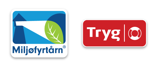 Logo Miljøfyrtårn og Tryg