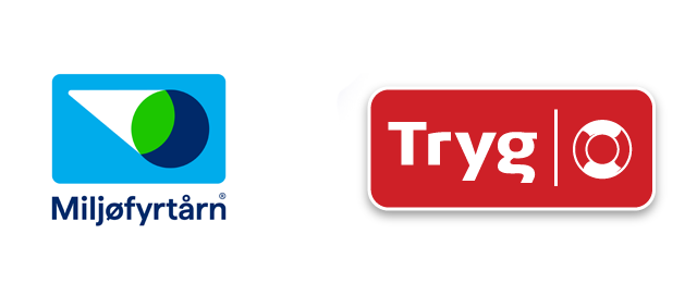 Logo Miljøfyrtårn og Tryg