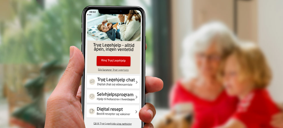 Skjermbilde av appen Tryg Legehjelp